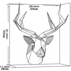 Deer-Head Pre-Cut DIY Paper Craft Templates Wall Decor Art Piece Paper Sculpture Paper Toy Ornament 3D Animal Head Geometric ...