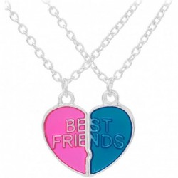 Best Friend Necklaces Alloy Engraved Broken Heart Friendship Pendants (2 Piece Set) for Girl and Boy $23.22 Kids' Dress-Up Ac...