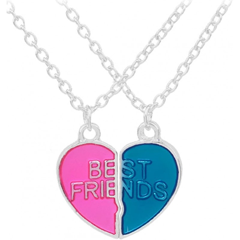 Best Friend Necklaces Alloy Engraved Broken Heart Friendship Pendants (2 Piece Set) for Girl and Boy $23.22 Kids' Dress-Up Ac...