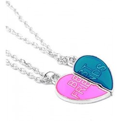 Best Friend Necklaces Alloy Engraved Broken Heart Friendship Pendants (2 Piece Set) for Girl and Boy $23.22 Kids' Dress-Up Ac...