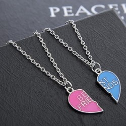 Best Friend Necklaces Alloy Engraved Broken Heart Friendship Pendants (2 Piece Set) for Girl and Boy $23.22 Kids' Dress-Up Ac...