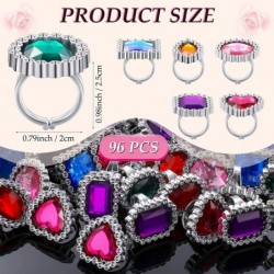 96 Pieces Pirates Plastic Jewel Rings for Kid Jumbo Rhinestone Rings Colorful Little Girls Jewel Rings for Bridal Shower and ...