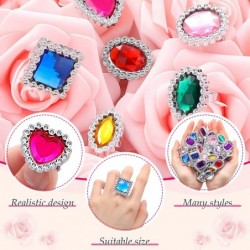 96 Pieces Pirates Plastic Jewel Rings for Kid Jumbo Rhinestone Rings Colorful Little Girls Jewel Rings for Bridal Shower and ...