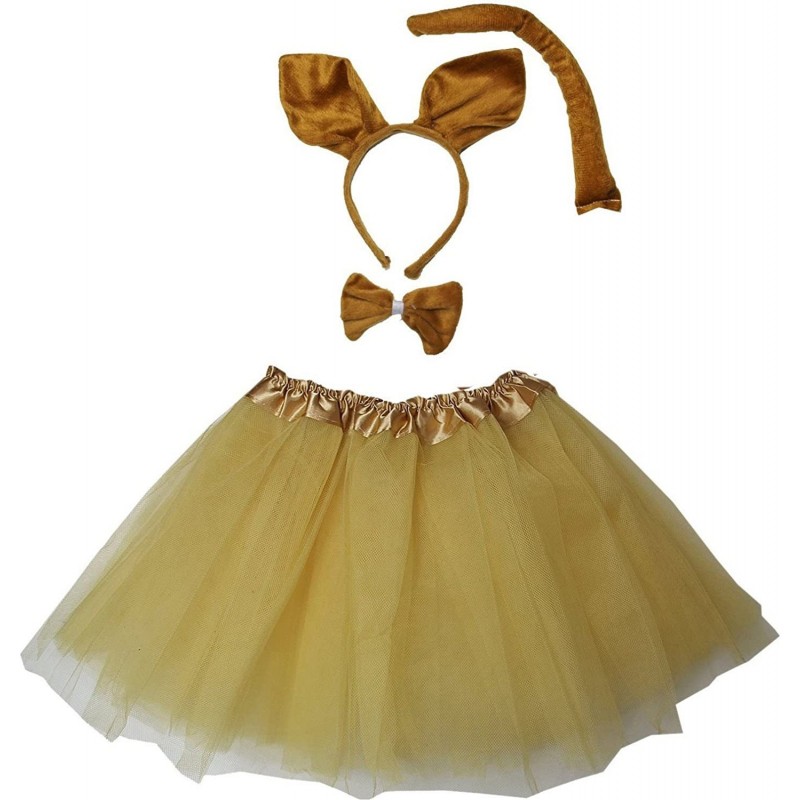 Kids Animal Gold Kangaroo Ears Headband Bowtie Tail & Tutu Costume $27.92 Kids' Costumes