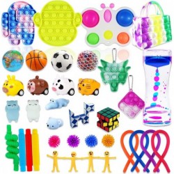 37 Pcs Sensory Toys Set Pop it Toy Pack Stress Relief Fidget Hand Toys for Adults and Kids Sensory Fidget and Squeeze Widget ...