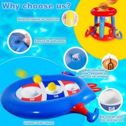 Pool Toys Games Set Floating Basketball Hoop & Inflatable Cornhole Pool Toss Game for Kids and Adults Swimming Pool Toys Fun ...