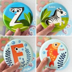 Floating Animals & Alphabet Flash Cards for Bathtub - Preschool Learning Toddler Flash Cards - Educational Bath Toys for 18 M...