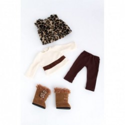 Wild Cat - 4 Piece Outfit - Faux Fur Vest Boots Brown Pants and Ivory Blouse - Clothes Fits 18 Inch Doll (Doll Not Included) ...