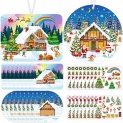 32 Pcs Winter Christmas Crafts Kits DIY Gingerbread Craft for Kids Make a Gingerbread House Stickers Gingerbread Man Stickers...