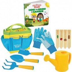 Kids Gardening Tools - Includes Sturdy Tote Bag Watering Can Gloves Shovels Rake Stakes a Delightful Children's Book How to G...