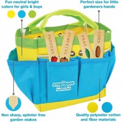 Kids Gardening Tools - Includes Sturdy Tote Bag Watering Can Gloves Shovels Rake Stakes a Delightful Children's Book How to G...