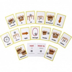 23pcs Positional Toddlers Flash Cards with Pictures Baby Learning Games Toys Education Flashcards for Kids Classroom Decorati...