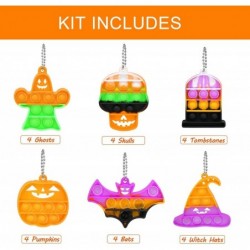 Halloween Party Favors - Halloween Toys - 24 Mini Pop Bubbles Bulk with Keychain - Stress Relief Sensory Fidget Pack for Scho...