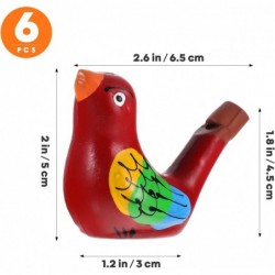 6Pcs Colorful Ceramic Water Bird Whistles Toy Funny Bath Musical Toys Drawing Warbler Song Ceramic Chirps for Kids Party Favo...