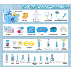 Doctor Kit for Kids Toddlers Boys Girls Toys 32Pcs Pretend Play Dentist Medical Kit with Stethoscope Hat Dress Up Costume Clo...