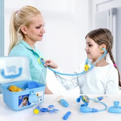 Doctor Kit for Kids Toddlers Boys Girls Toys 32Pcs Pretend Play Dentist Medical Kit with Stethoscope Hat Dress Up Costume Clo...