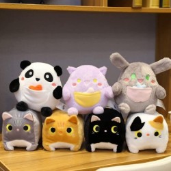 Stuffed Cat Plush Toy Kids Plush Pillow 8.2 inch Cute Square Cat Stuffed Animal Kawaii Pocket Boxy Cat Plush Doll Soft Throw ...