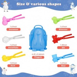 Snowball Maker Snow Toys for Kids 7 Pcs Winter Outdoor Christmas Snow Toys Snow Molds Toy Kit with Penguin Duck Snowmen Castl...