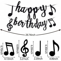 40 Pieces Music Theme Party Decorations Set Include Music Note Latex Balloons Foil Balloons Note Hanging Swirls Happy Birthda...