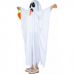 White Boo Ghost Robes Costume for Child Halloween Spooky Trick-or-Treating with Pumpkin Bag $29.81 Kids' Costumes