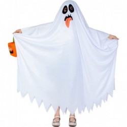 White Boo Ghost Robes Costume for Child Halloween Spooky Trick-or-Treating with Pumpkin Bag $29.81 Kids' Costumes