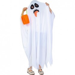 White Boo Ghost Robes Costume for Child Halloween Spooky Trick-or-Treating with Pumpkin Bag $29.81 Kids' Costumes