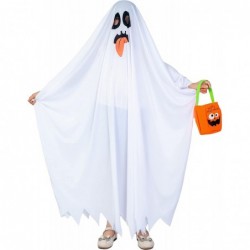 White Boo Ghost Robes Costume for Child Halloween Spooky Trick-or-Treating with Pumpkin Bag $29.81 Kids' Costumes