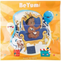 12Pcs Royal Prince Themed Honeycomb Centerpiece Table Toppers for Baby Boys African American Little Prince Black Boys Castle ...