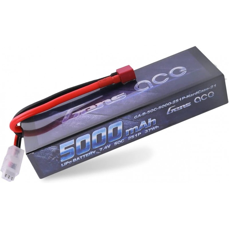 2S 7.4V 5000mAh 50C LiPo Battery Pack HardCase with Deans T Plug for RC Car Arrma Axial Losi Traxxas Slash Buggy Team Associa...