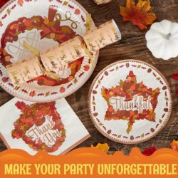 96pcs Thanksgiving Paper Plates and Napkins Disposable Dinnerware Set Includes 24 10" Big Plates 24 7" Dessert Plates and 48 ...