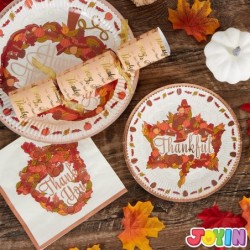 96pcs Thanksgiving Paper Plates and Napkins Disposable Dinnerware Set Includes 24 10" Big Plates 24 7" Dessert Plates and 48 ...