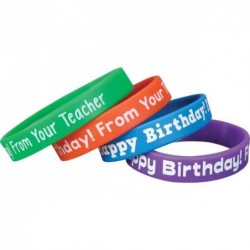 Happy Birthday from Your Teacher Silicone Bracelets - Set of 24 $38.21 Kids' Dress-Up Accessories