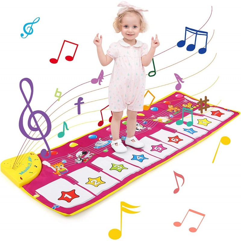 Music Toys Kids Musical Mat Music Keyboard Piano Mat Dance Floor Mat Carpet Baby Touch Playmat Animal Blanket Early Education...