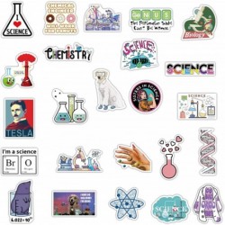 50 PCS Science Chemistry lab Astronaut Stickers Blockchain Code Brain Scientists Funny Stickers for Child Gift Decor Luggage ...