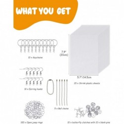 165 Pieces Shrink Sheet Kit Includes 20 Pieces Shrinky Film Sheets and 145 Pieces Metal Accessories Shrink Plastic Sheet Set ...