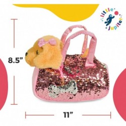 Plush Dog Pet Carrier Set Purse w/ Reversible Sequins & Charm - Golden Retriever Stuffed Animal - Dog Stuffed Animals - Stuff...