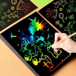 Scratch Rainbow Art for Kids: Magic Scratch off Paper Children Art Crafts Set Kit Supplies Toys Black Scratch Sheets Notes Ca...