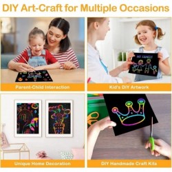 Scratch Rainbow Art for Kids: Magic Scratch off Paper Children Art Crafts Set Kit Supplies Toys Black Scratch Sheets Notes Ca...