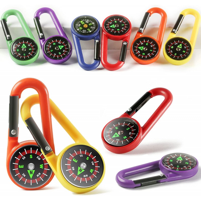 Carabiner Compasses for Kids Toy Compass Belt Clips School Prizes Party Favors 24 Pack $23.36 Kids' Party Favor Sets