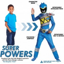 Power Rangers Costume For Boys Blue Dino Charge Kids Beast Morphers Ninja Dinosaur Blue Ranger For Kids $64.71 Kids' Costumes