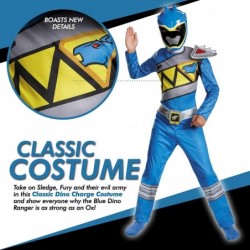 Power Rangers Costume For Boys Blue Dino Charge Kids Beast Morphers Ninja Dinosaur Blue Ranger For Kids $64.71 Kids' Costumes