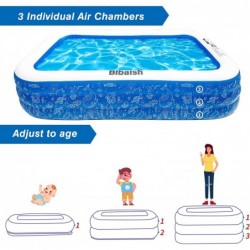 Inflatable Swimming Pool Full-Sized Family Pool Kiddie Pool Blow Up Pool for Baby Kids Kiddie Adult Inflatable Pool for Backy...