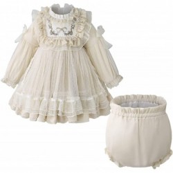 Girls Lolita Gothic Gauze Layered Dresses Kids Retro Ruffles Long Sleeves Princess Lace Costume $64.85 Kids' Costumes