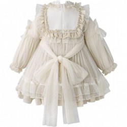 Girls Lolita Gothic Gauze Layered Dresses Kids Retro Ruffles Long Sleeves Princess Lace Costume $64.85 Kids' Costumes