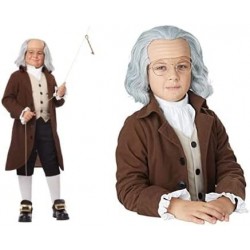 Boys Benjamin Franklin Costume Large (10-12) & Child Benjamin Franklin Wig Standard $79.99 Kids' Costumes