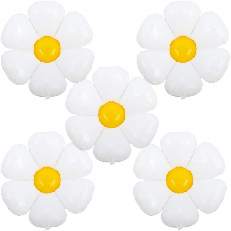 Daisy Balloons White Daisy Flower Balloon Daisy Themed Party Birthday Wedding Decoration Supplies 30inch 5PCS Yellow white $1...