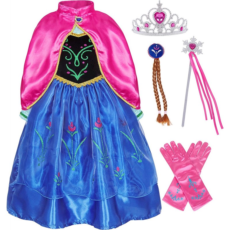 Girls Dress Clothes Princess Costume Cape Birthday Party Cosplay Outfits Accessories Rose Red $39.98 Kids' Costumes