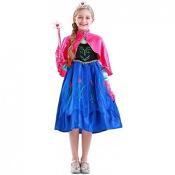 Girls Dress Clothes Princess Costume Cape Birthday Party Cosplay Outfits Accessories Rose Red $39.98 Kids' Costumes