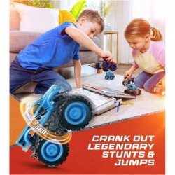 Monster Trucks for Boys and Girls 4-Wheel Drive Friction Powered 6-Pack Push and Go Toy Cars with Giant Wheels 360° Crazy Stu...