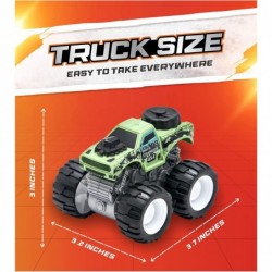 Monster Trucks for Boys and Girls 4-Wheel Drive Friction Powered 6-Pack Push and Go Toy Cars with Giant Wheels 360° Crazy Stu...